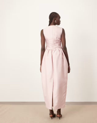 Rochie midi ASOS, roz