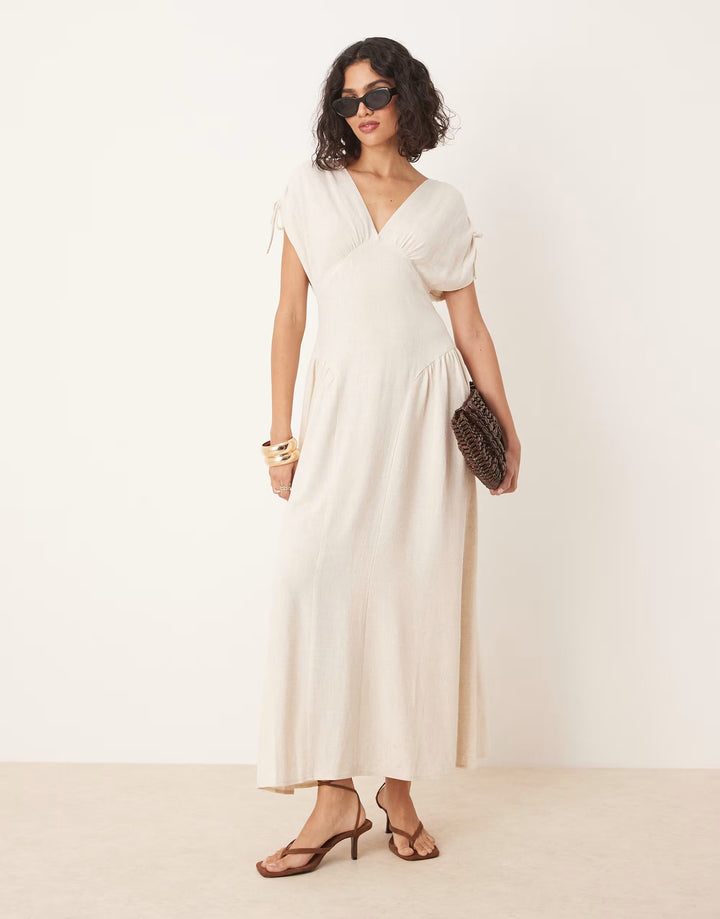 Rochie midi ASOS, bej