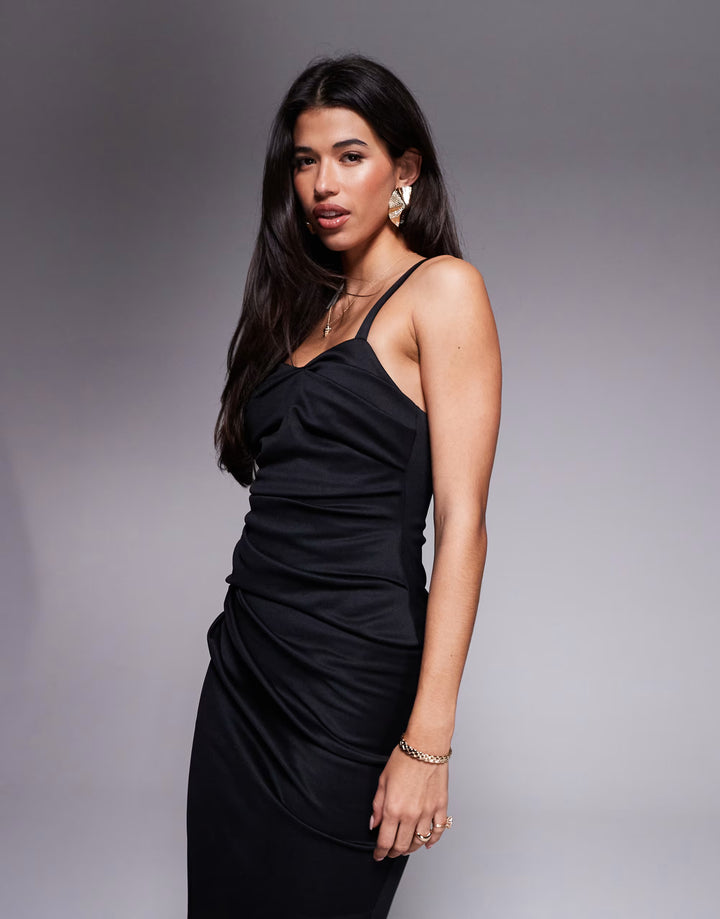 Rochie midi ASOS, negru