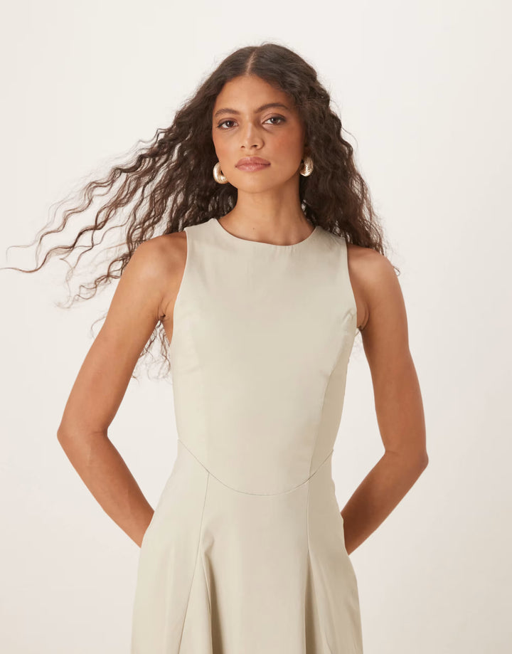 Rochie maxi ASOS, bej