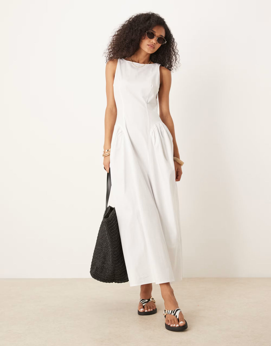 Rochie maxi ASOS, alb