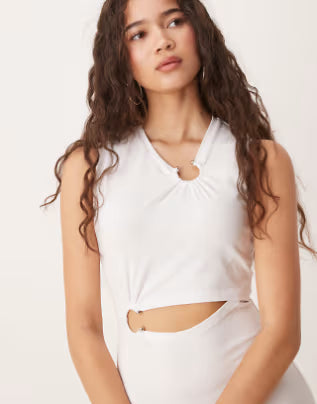 Rochie maxi ASOS, alb