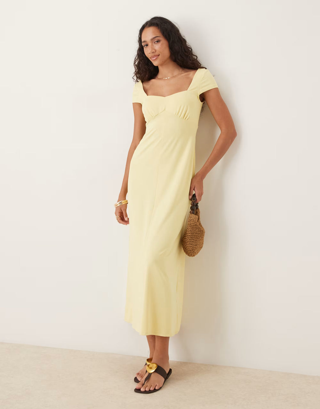 Rochie midi ASOS, galben