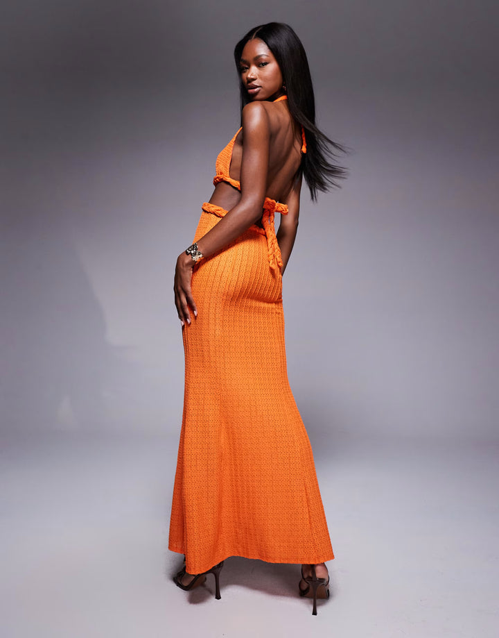 Rochie maxi ASOS, portocaliu