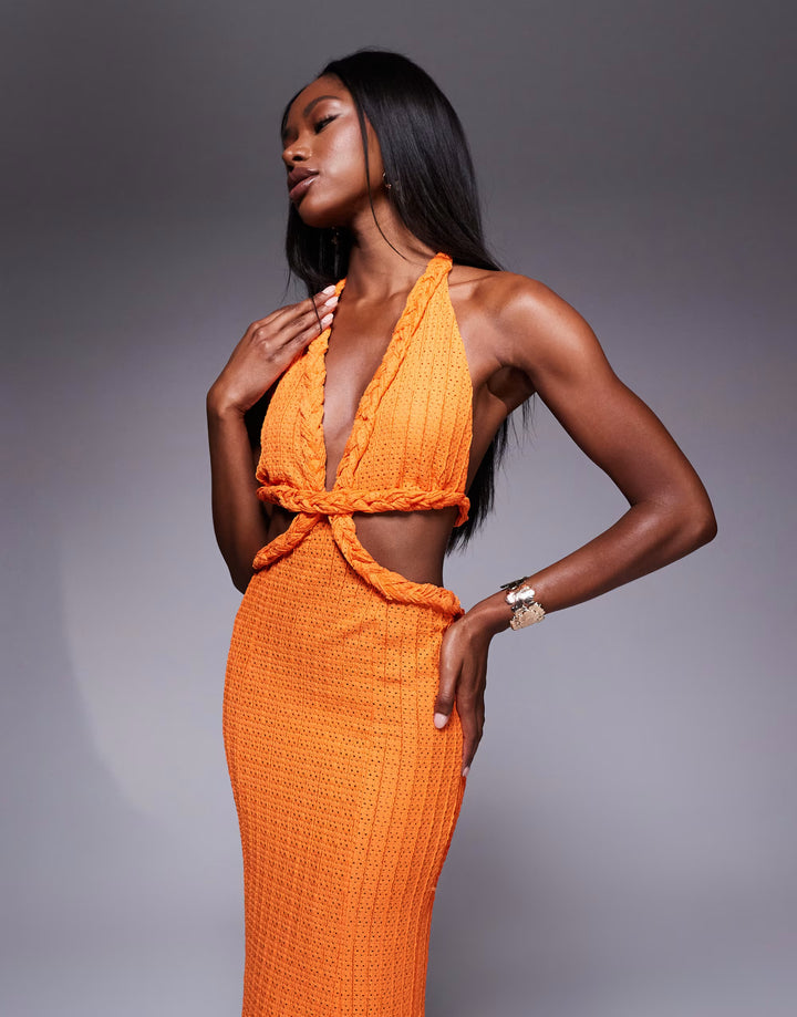 Rochie maxi ASOS, portocaliu