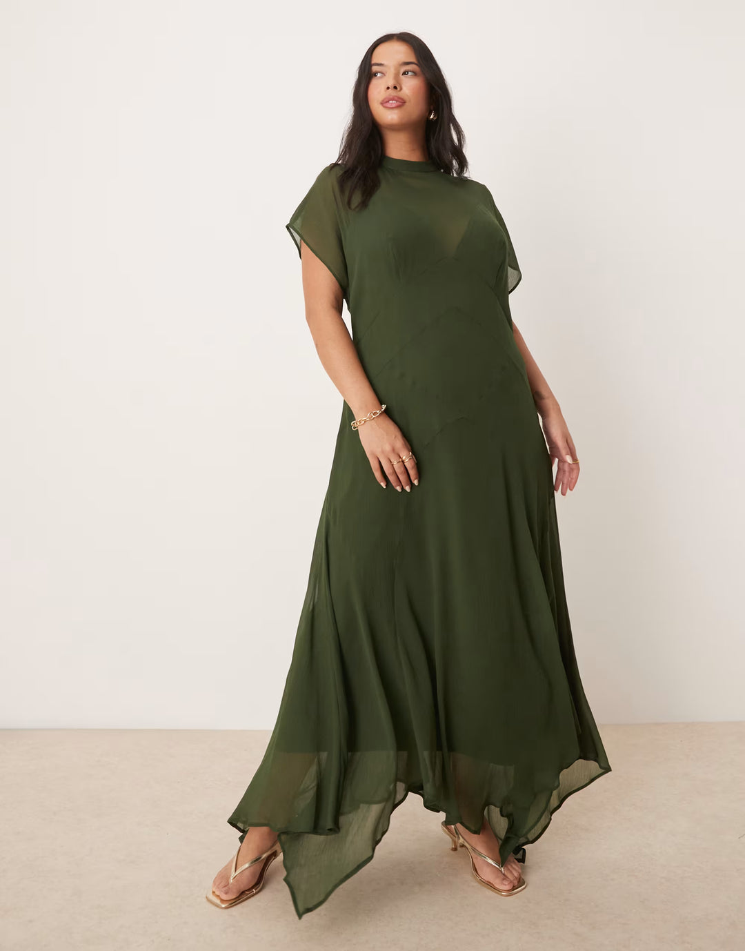 Rochie maxi ASOS, kaki