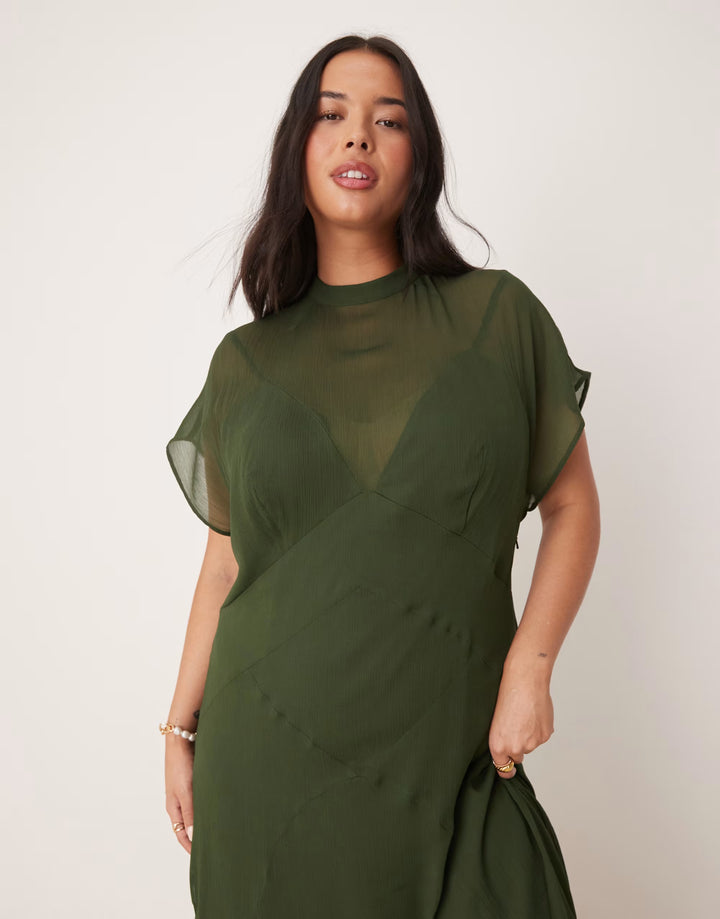 Rochie maxi ASOS, kaki
