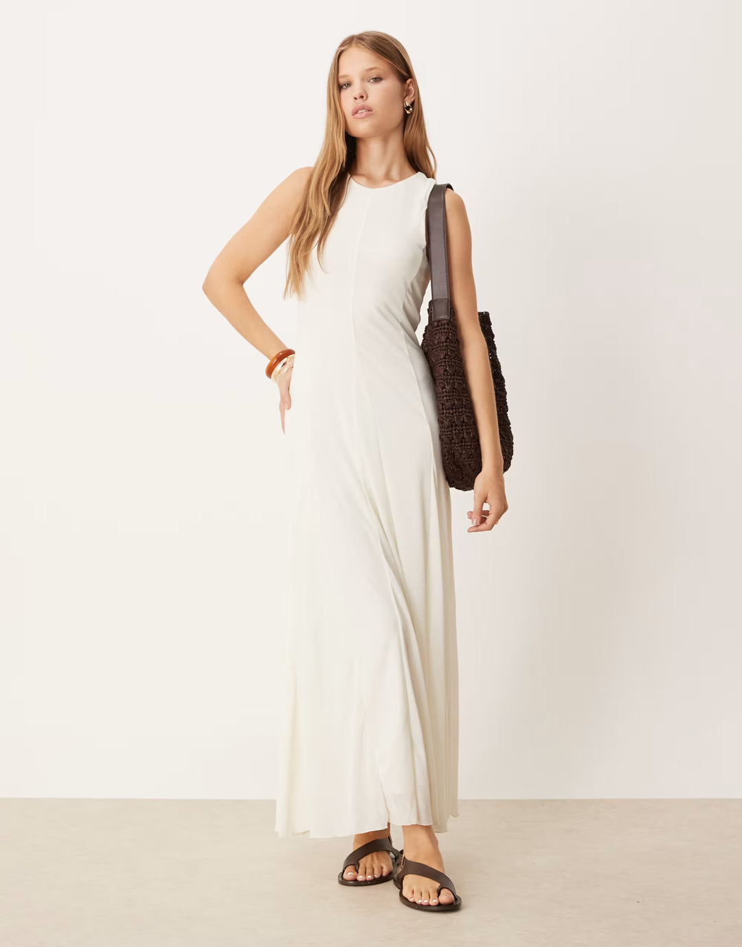 Rochie maxi ASOS, alb