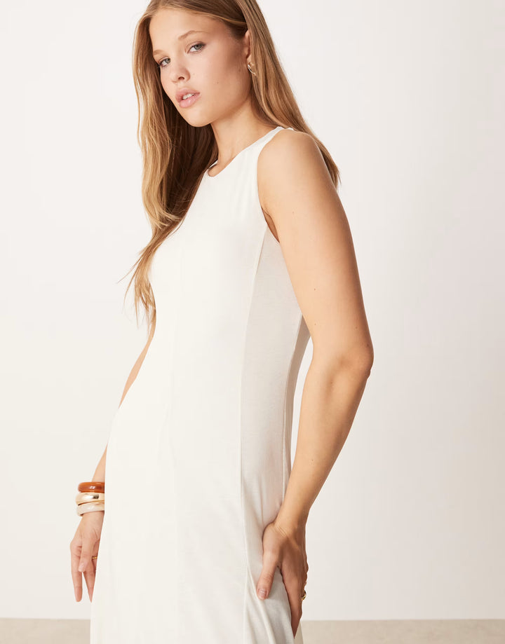 Rochie maxi ASOS, alb