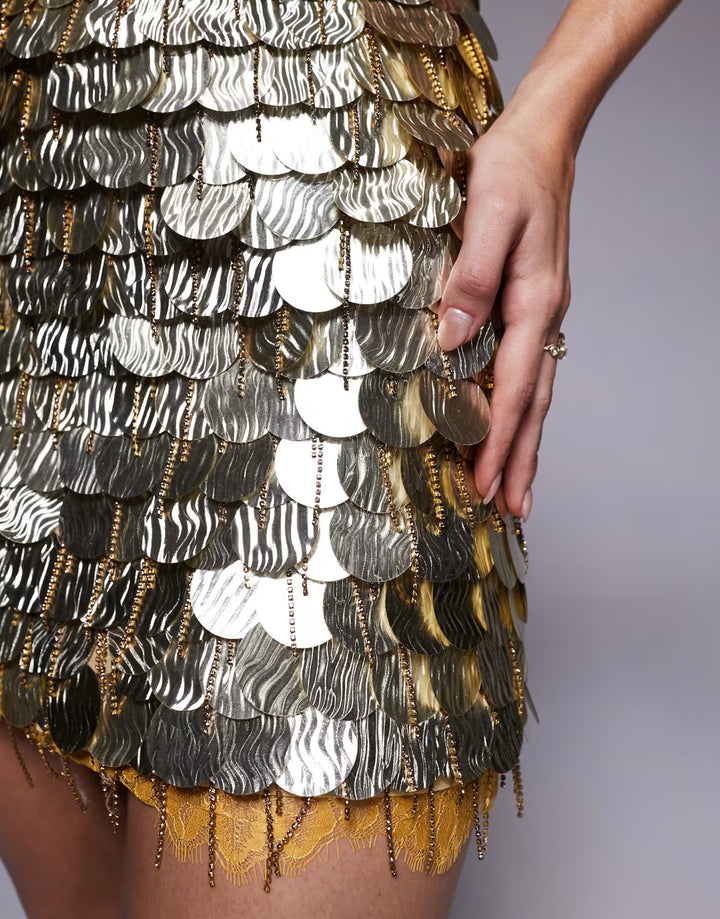 Asos occasion dress, gold