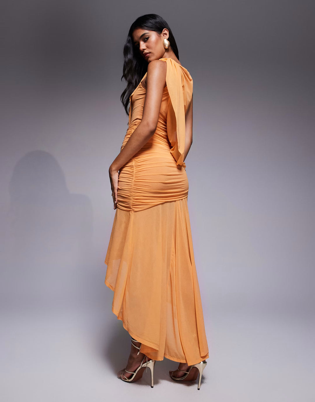 Rochie midi ASOS, portocaliu