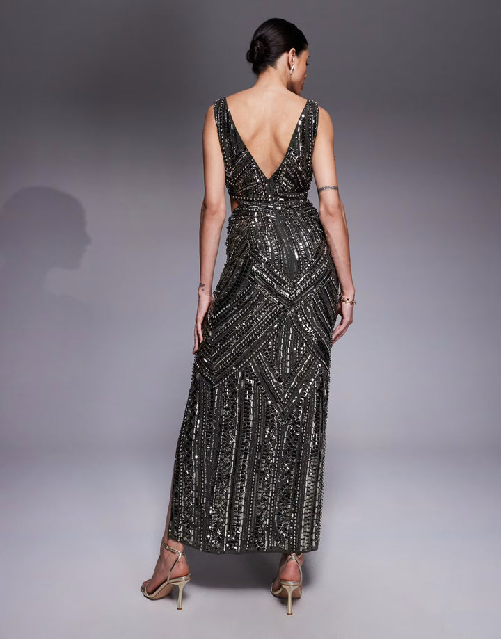 Rochie de ocazie Asos, kaki