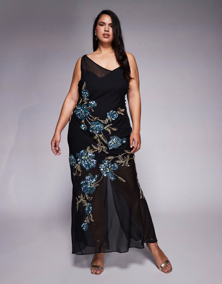 ASOS maxi ruha, fekete