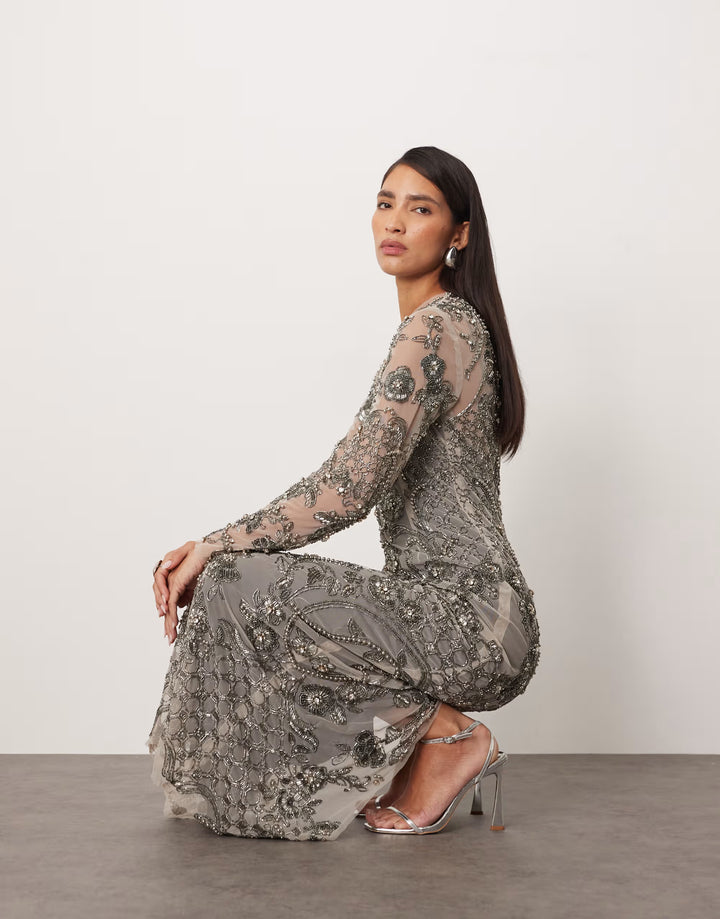 Rochie de ocazie ARRANGE, argintiu