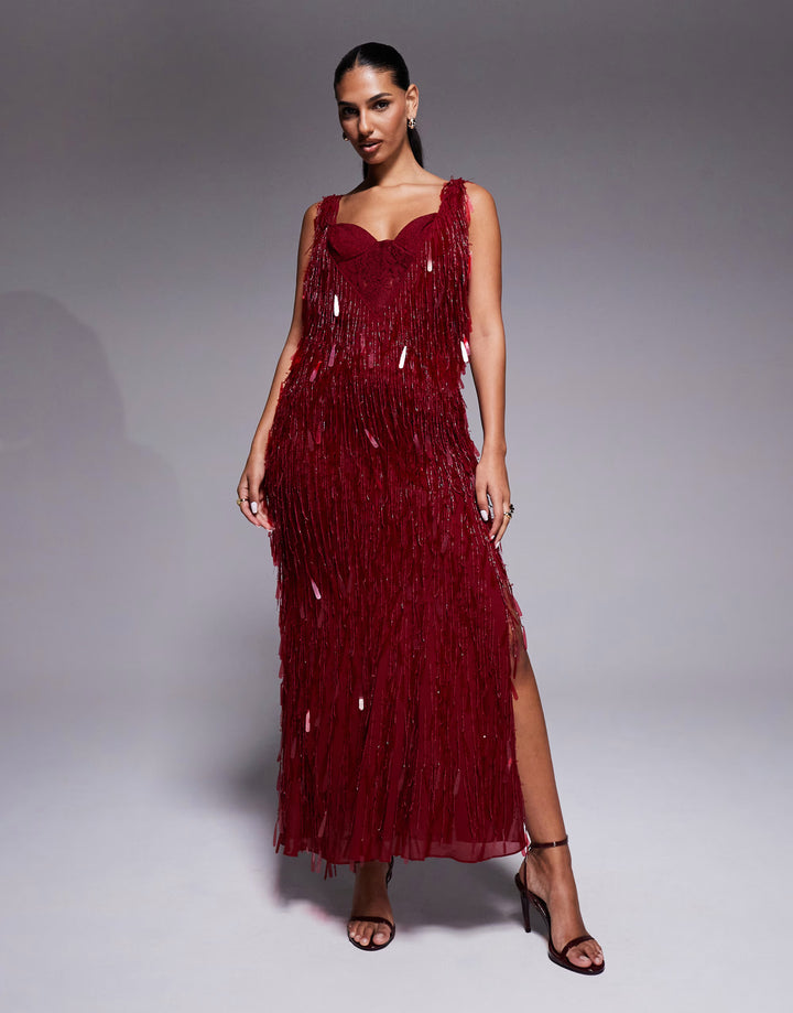 ASOS, burgundi estélyi ruha