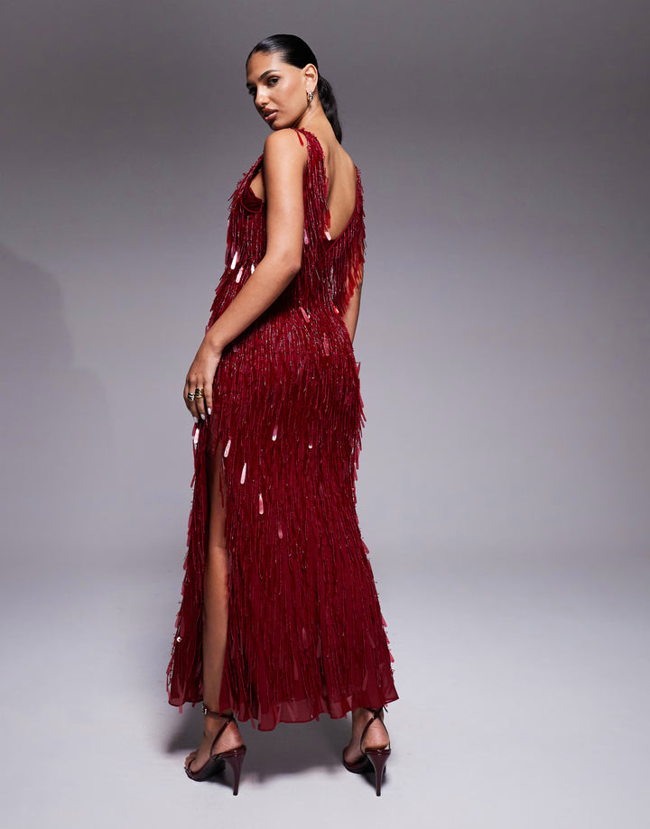 ASOS, burgundi estélyi ruha