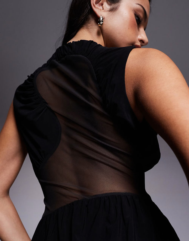 Rochie midi ASOS, negru