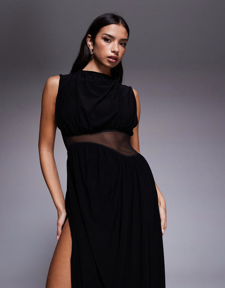 Rochie midi ASOS, negru