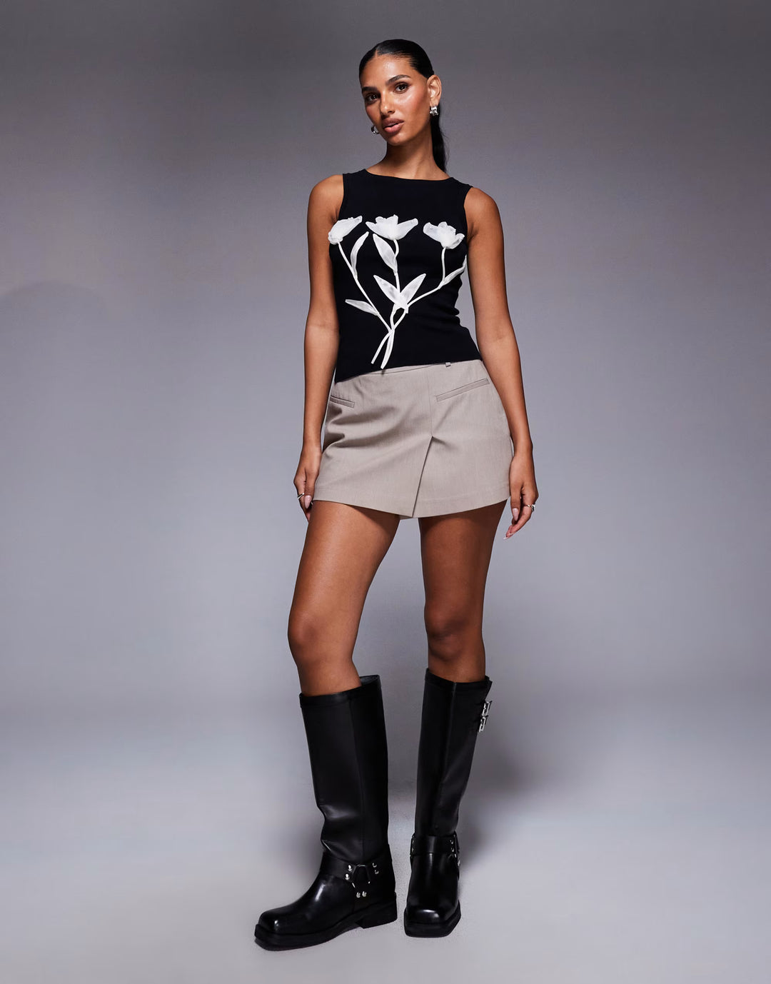 Top RIVER ISLAND, negru