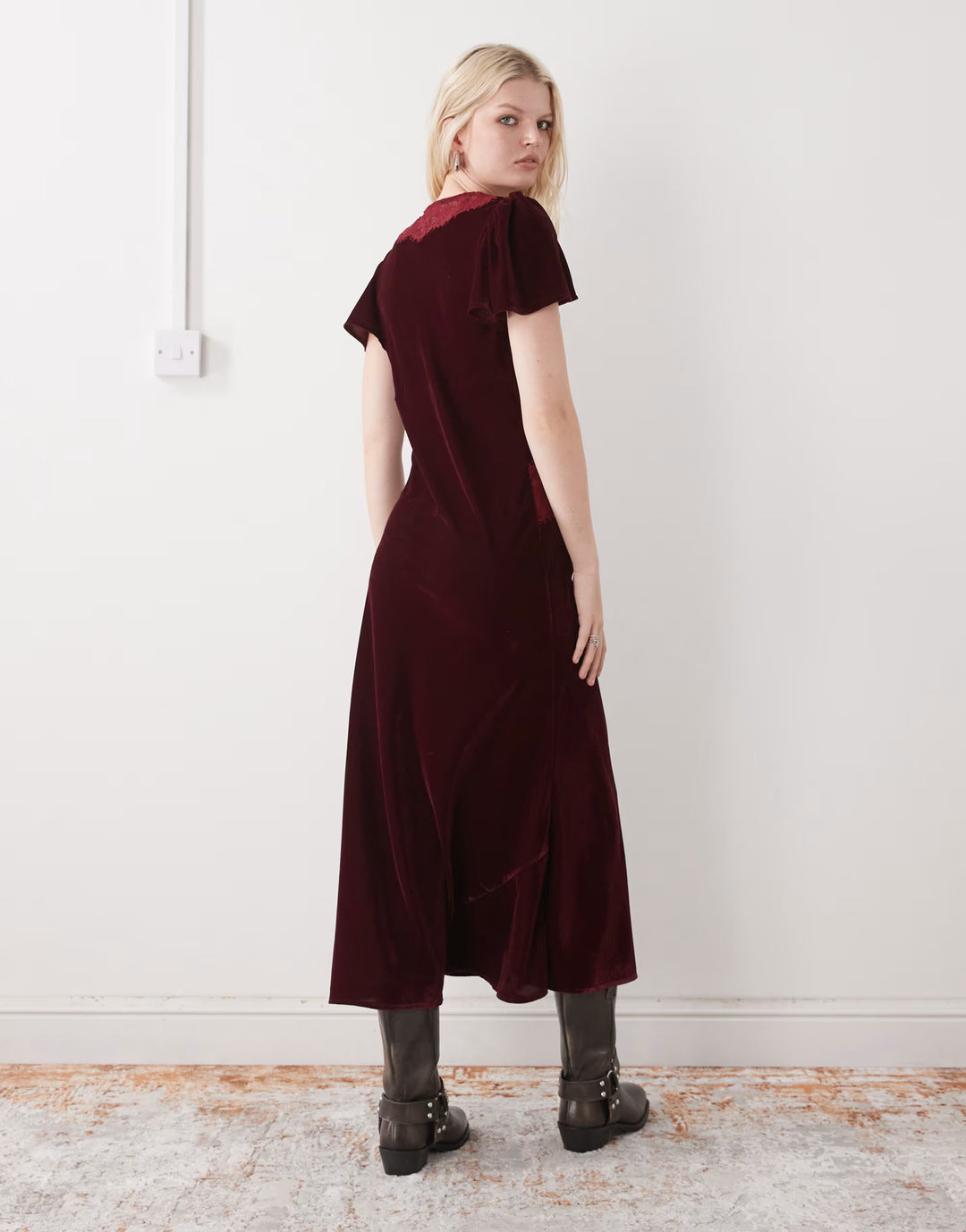 Rochie maxi RECLAIMED VINTAGE, vișiniu
