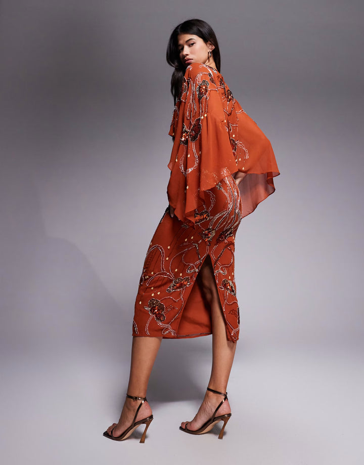 Rochie de ocazie ASOS, cărămiziu