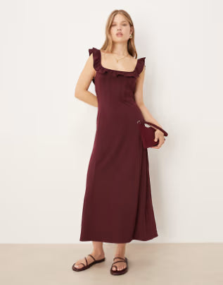 Rochie midi ASOS, vișiniu