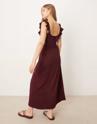 Rochie midi ASOS, vișiniu