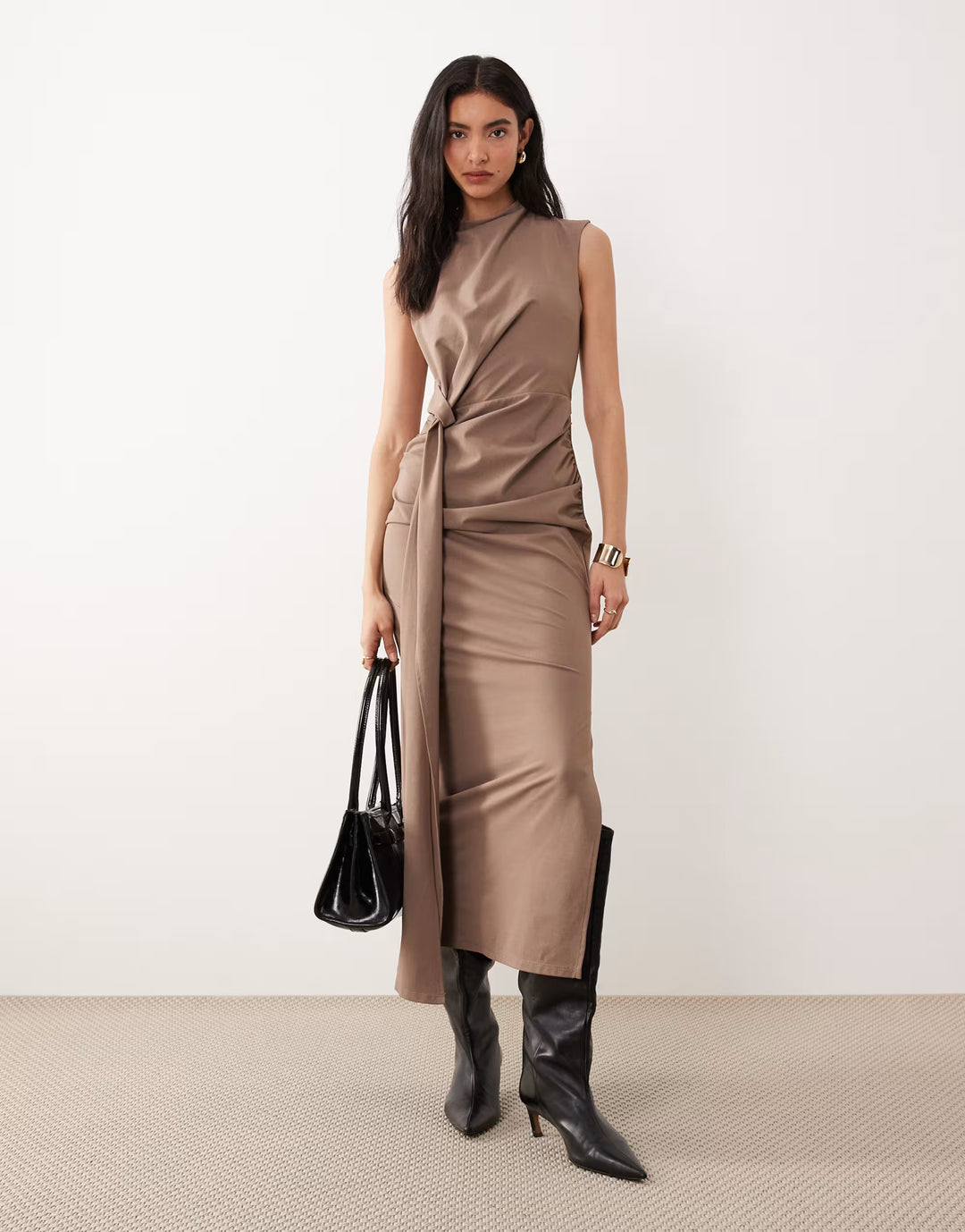 Rochie midi ASOS, maro