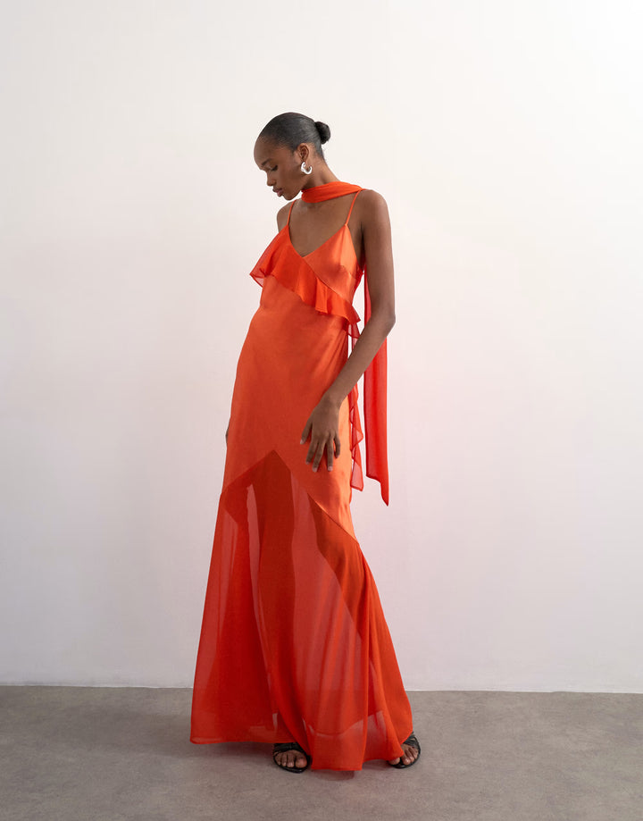 Rochie maxi ASOS, portocaliu
