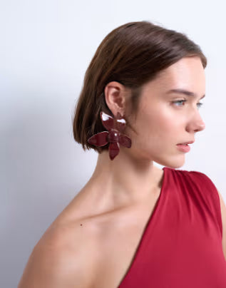 ASOS fülbevaló, bordó