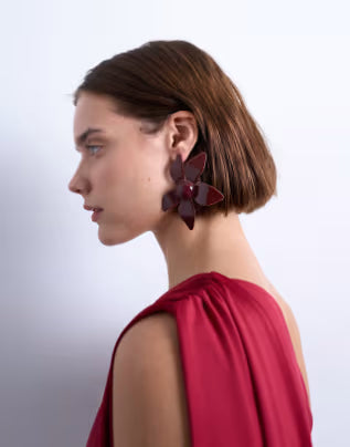 ASOS fülbevaló, bordó