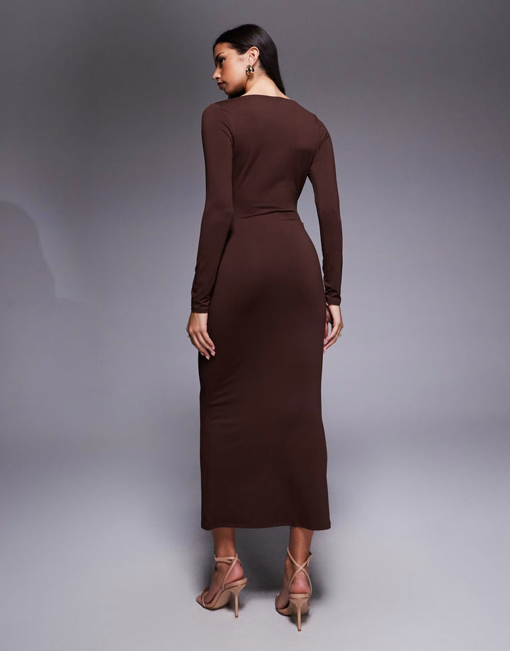 Rochie midi ASOS, maro