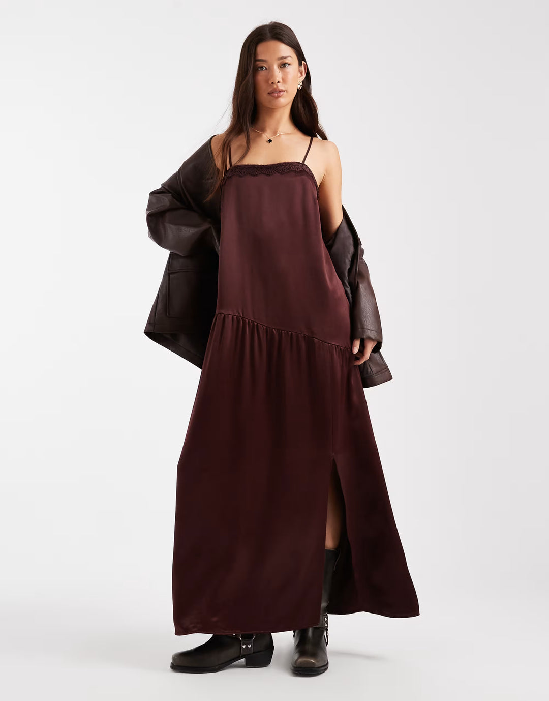 Rochie maxi ASOS, maro