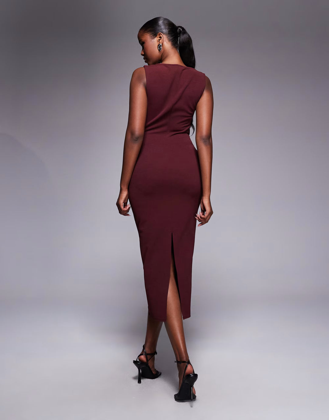 Rochie midi ASOS, vișiniu
