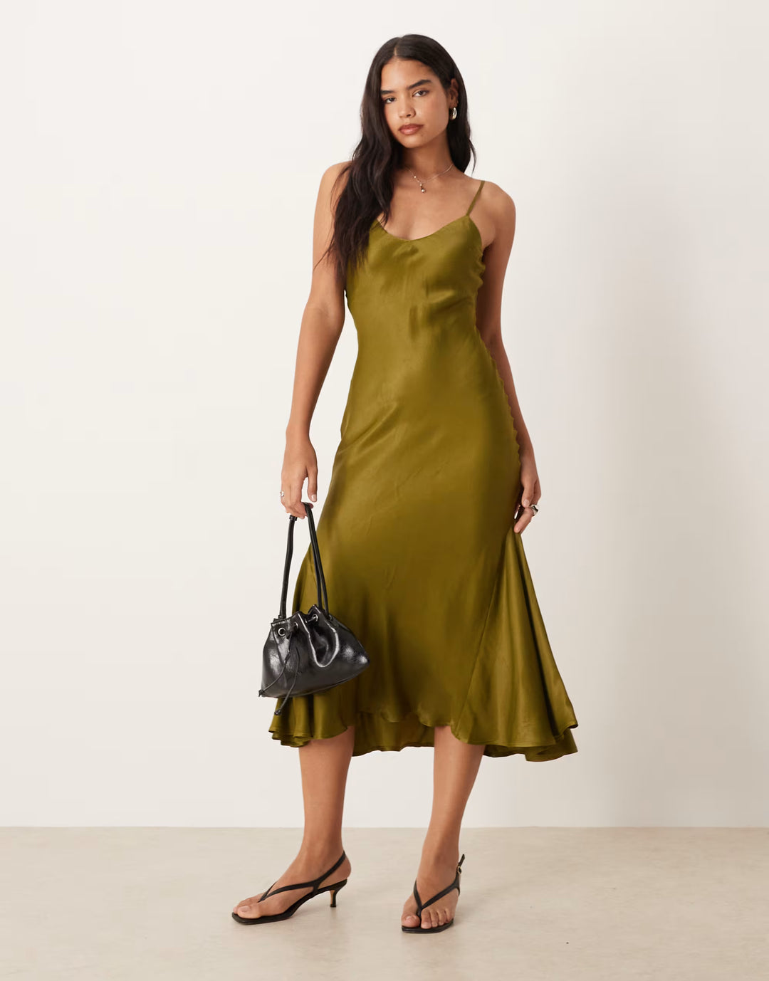 Rochie midi ASOS, kaki