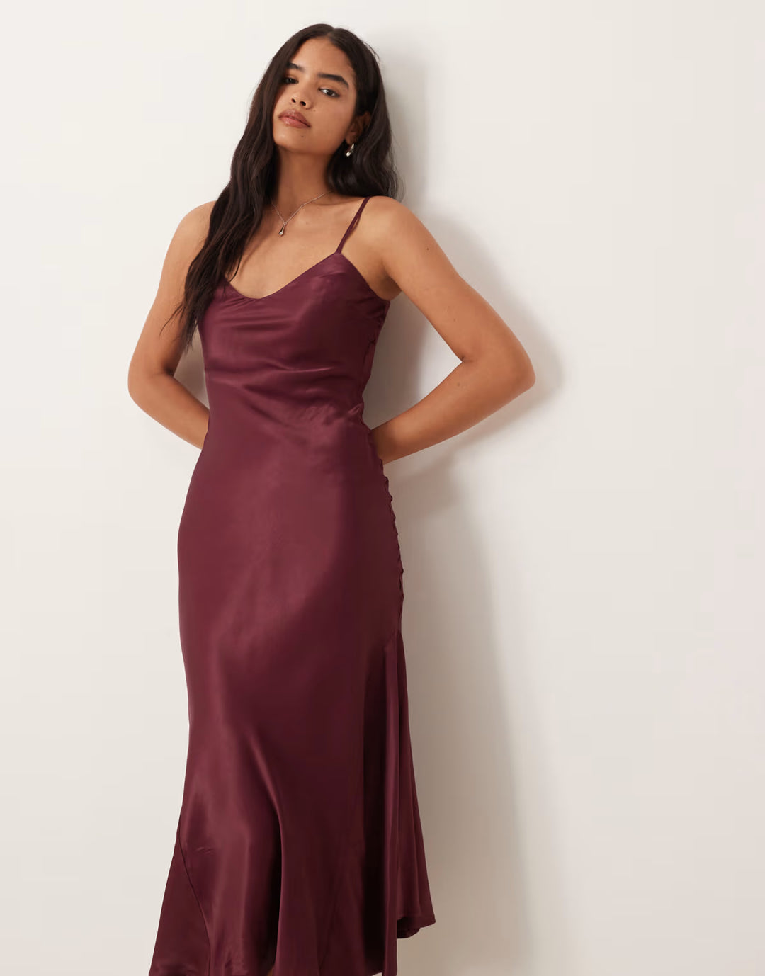 Rochie midi ASOS, vișiniu