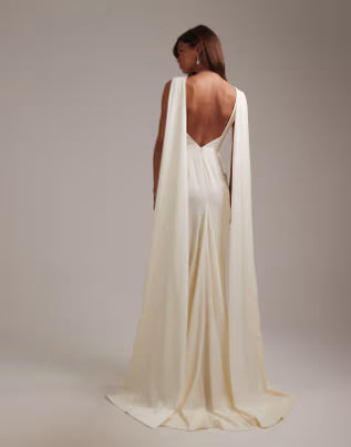 Rochie de ocazie ASOS, crem