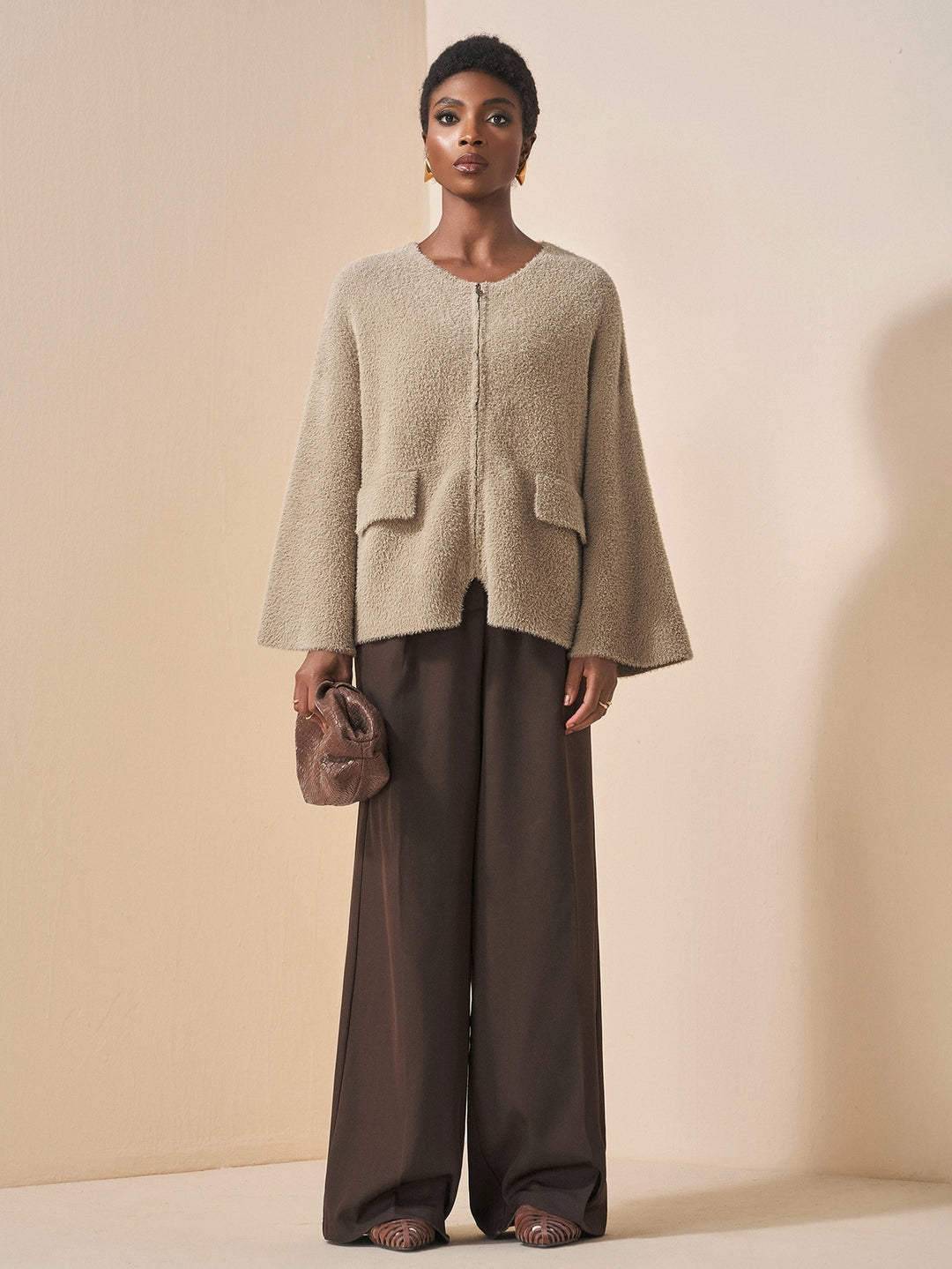 Cardigan SHEIN, kaki