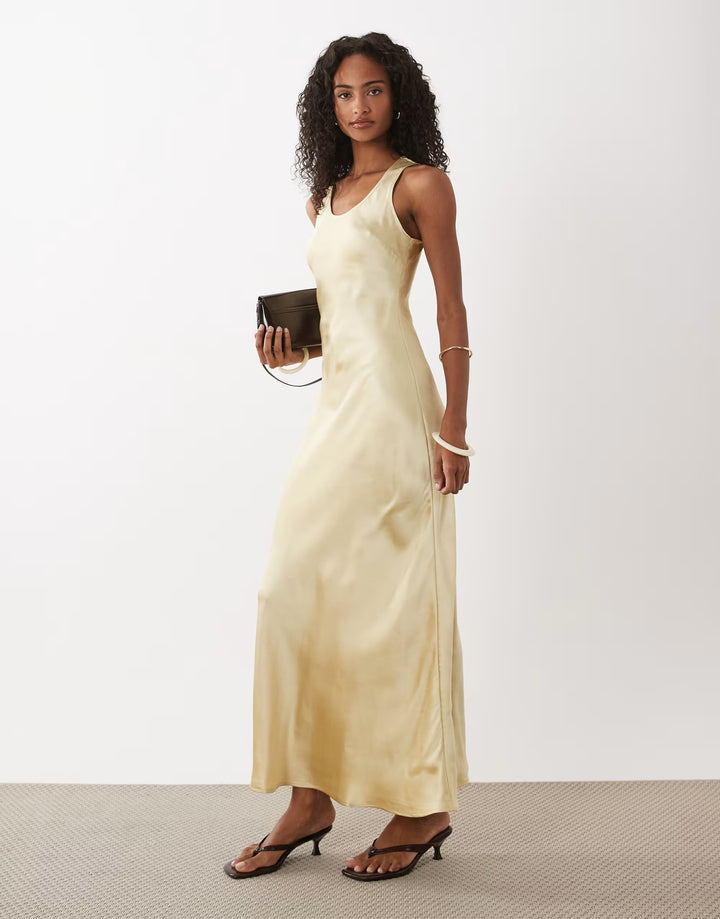 Rochie maxi ASOS, bej