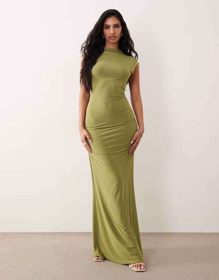 Rochie maxi ASOS, kaki