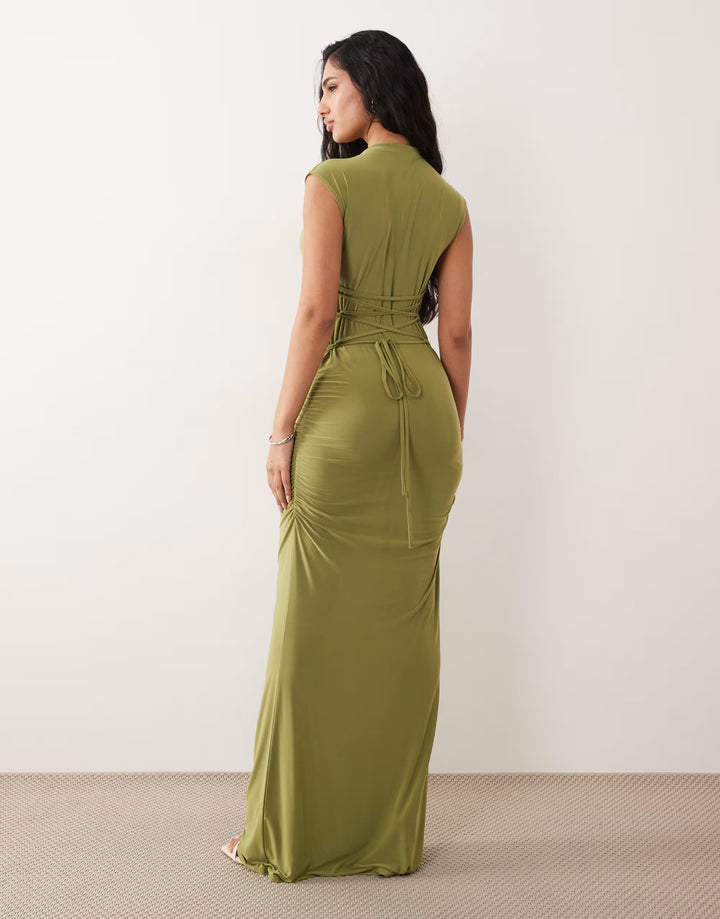 Rochie maxi ASOS, kaki