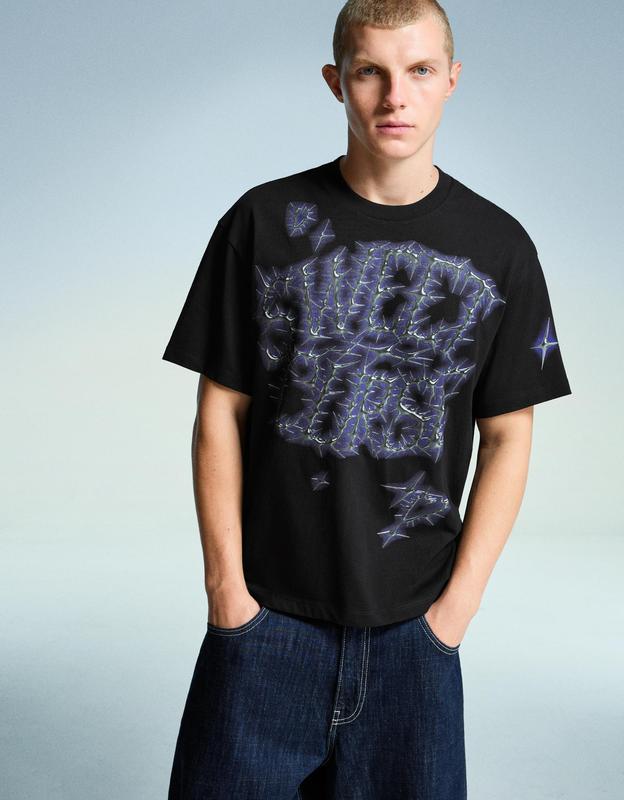 Póló BERSHKA, fekete