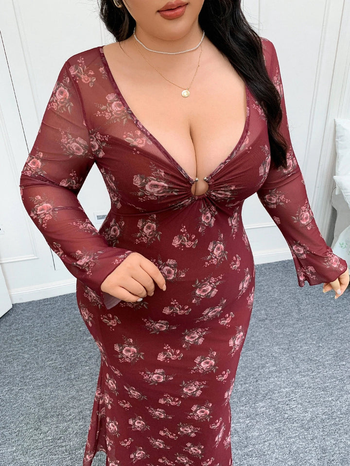 Rochie maxi SHEIN, vișiniu