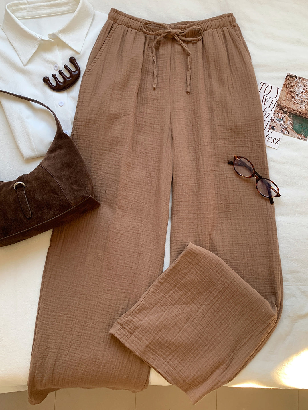 Pantaloni SHEIN, maro