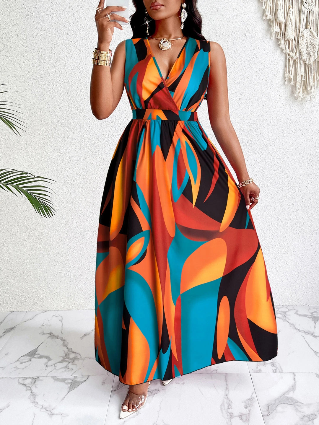 Rochie maxi SHEIN, mix culori