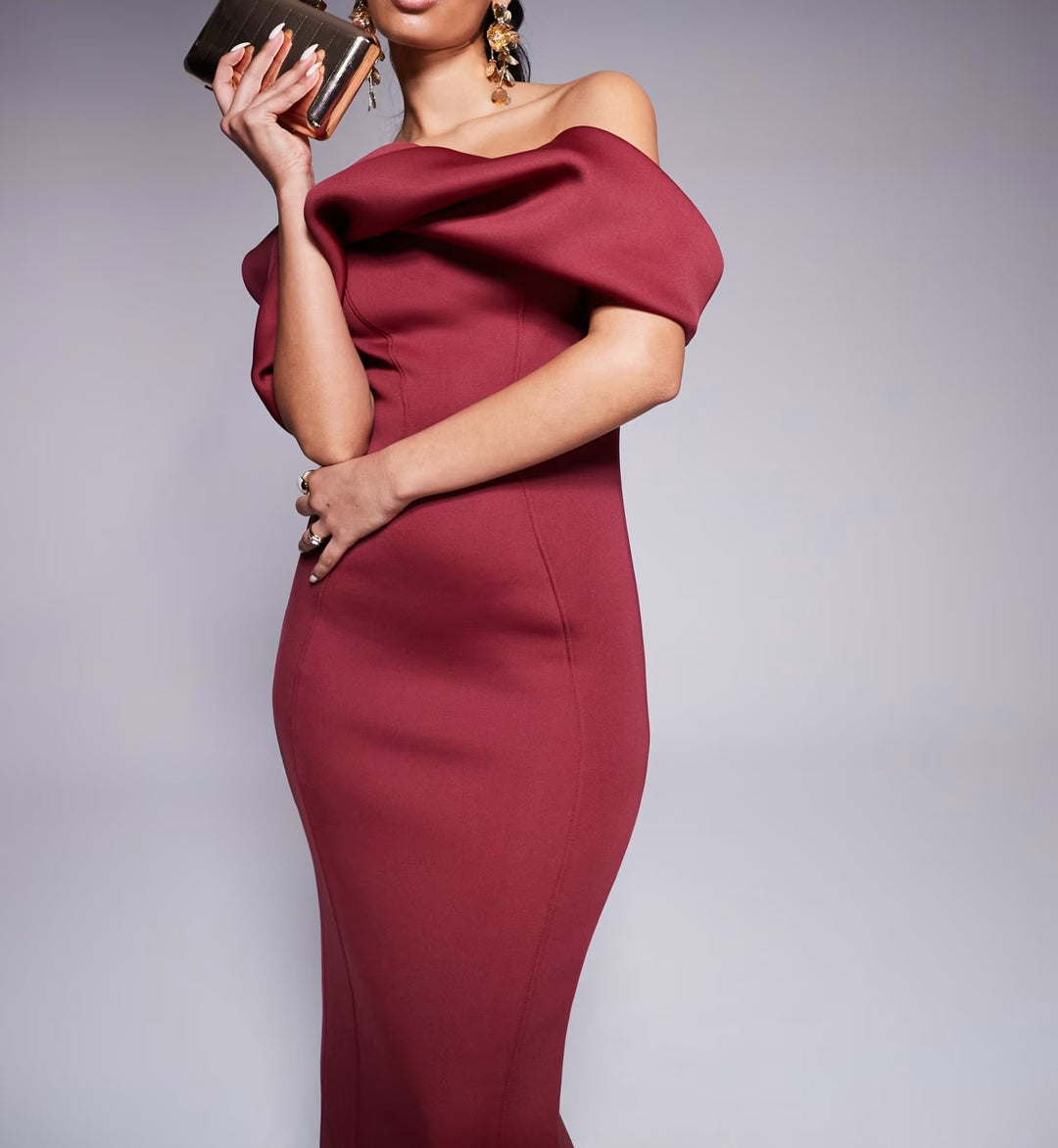 Rochie maxi Asos, vișiniu