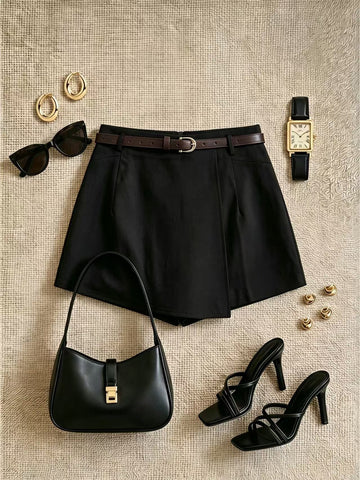 Pantaloni scurți SHEIN, negru