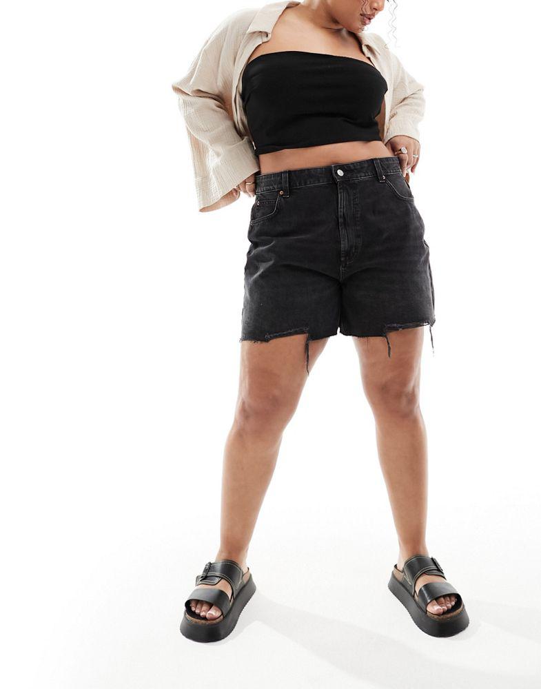 Pantaloni scurți de blugi ASOS, negru