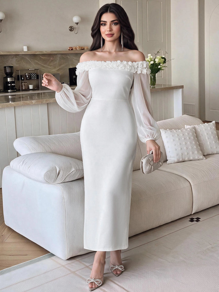 Rochie maxi SHEIN, alb