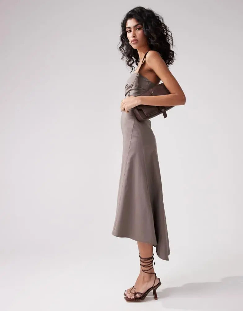 Rochie midi ASOS, maro